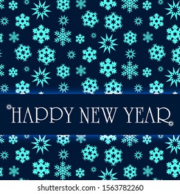 Happy new year with snowflakes background