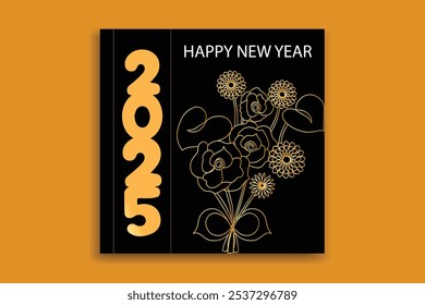 Happy new year social media template