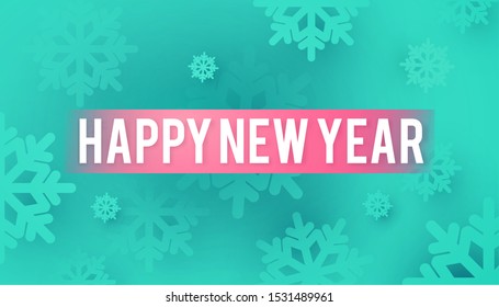 Happy New Year! Soft background with snowflakes.