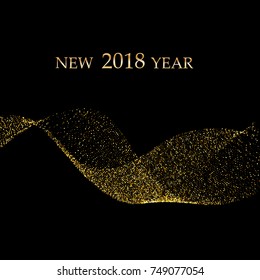 Happy New Year soft is easy to add a swoosh wave design element. Holiday is transparent New Year. Vector illustration