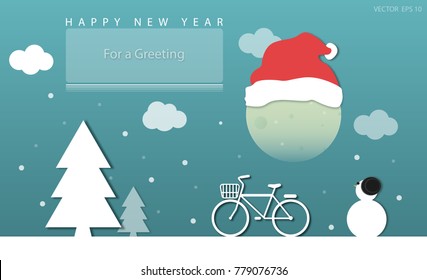 Happy new year and space for a your greeting simple Luxuly style