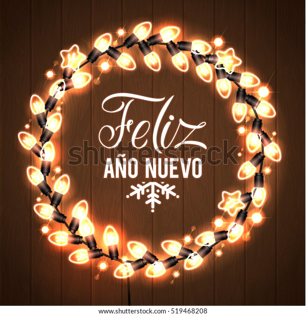 Happy New Year Spanish Language Poster Stock Vector (Royalty Free) 519468208