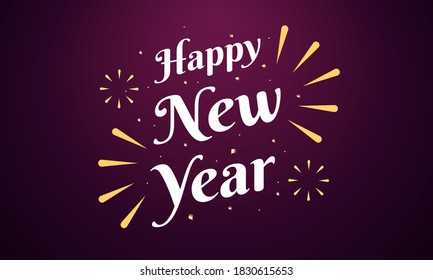 happy new year with sparkling fireworks