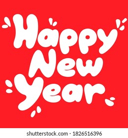 Happy New Year square card. Vector design element for holiday crafting and posters prints 