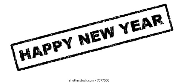 happy new year. stamp