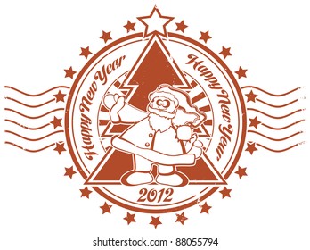 Happy new year stamp