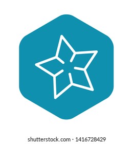 Happy new year star icon. Outline happy new year star vector icon for web design isolated on black background