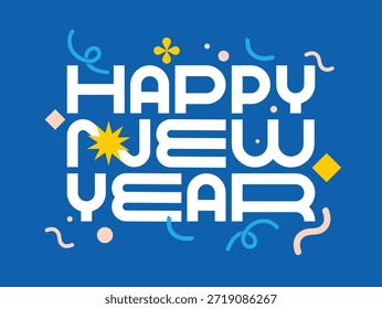 Feliz Año Nuevo Elegante Composición De Fuentes Para La Ilustración vectorial