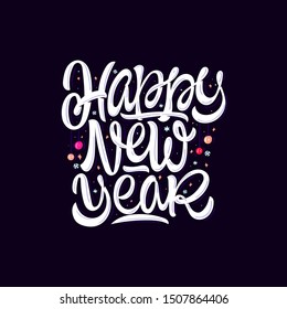 Happy new year, Stylized typography for posters, prints,