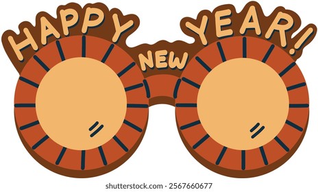 Happy New Year Sunglasses Vector Illustration