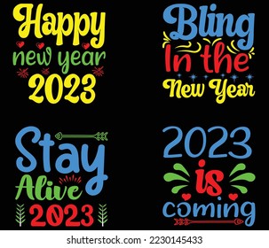 Happy New Year SVG Design.