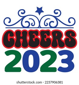Happy New Year SVG Design Vector File.