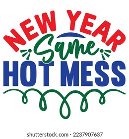 Happy New Year SVG Design Vector File.
