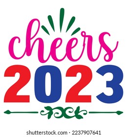 Happy New Year SVG Design Vector File.