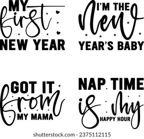 happy new year "svg" design bundle and eps file