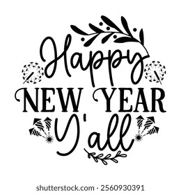 Happy new year SVG,, Design | Happy New Year SVG,, Cut File for Cutting | New year concept, lettering vector illustration isolated on white background.
