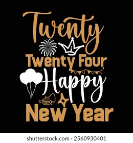 Happy new year SVG,, Design | Happy New Year SVG,, Cut File for Cutting | New year concept, lettering vector illustration isolated on white background.
