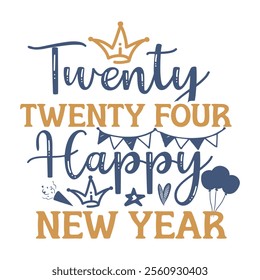 Happy new year SVG,, Design | Happy New Year SVG,, Cut File for Cutting | New year concept, lettering vector illustration isolated on white background.
