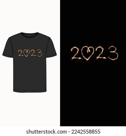 happy new year t shirt vector