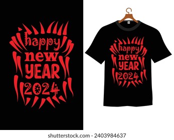 Happy new year t shirt design 2024
