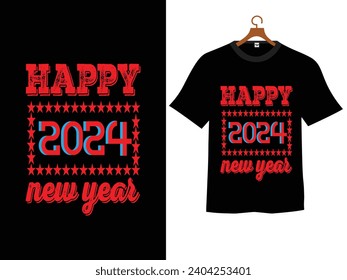 Happy new year t shirt design 2024
