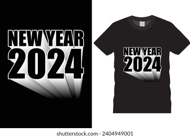 happy new year t shirt design, happy new year 2024, t shirt design, vector, typography, holiday, Ready for t-shirt, mug, gift and other printing., trendy, festival, fireworks.