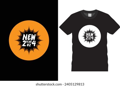 happy new year t shirt design, happy new year 2024, t shirt design, vector, typography, holiday, Ready for t-shirt, mug, gift and other printing., trendy, festival, fireworks.