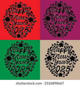 Happy New Year t shirt design .New Year typography t shirt.