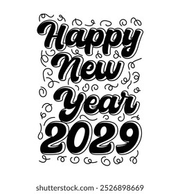 Happy New Year t shirt design .New Year typography t shirt.