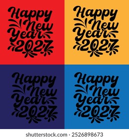 Happy New Year t shirt design .New Year typography t shirt.