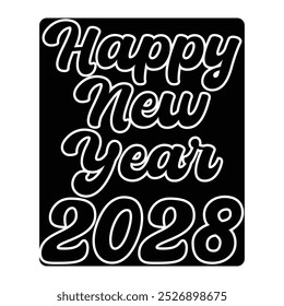 Happy New Year t shirt design .New Year typography t shirt.