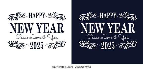 Happy new year t shirt design ready for print

