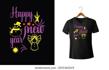 Happy new year t shirt design