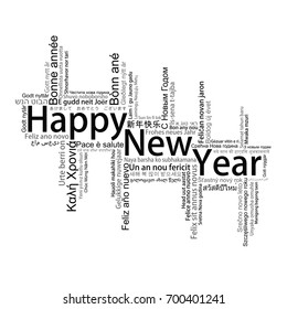 Happy New Year Tag Cloud, vector