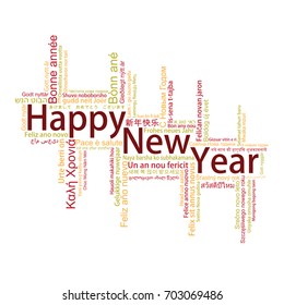 Happy New Year Tag Cloud, vector