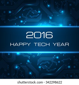 Happy New Year technology background.