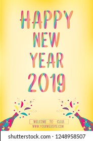 Happy New Year template or flyer design.