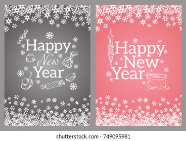 Happy New Year. Template for greeting cards, inviations, posters and more.