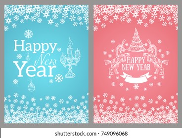 Happy New Year. Template for greeting cards, inviations, posters and more.