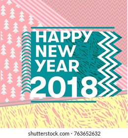 Happy New Year. Template, postcard. Abstract background