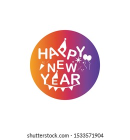 Happy new year template vector