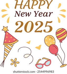 Happy New Year Template Vector art illustration eps