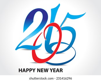 happy new year text 2015 background vector illustration 