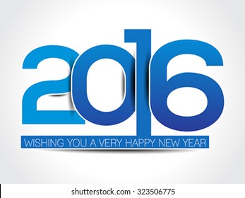 happy new year text 2016 background vector illustration 