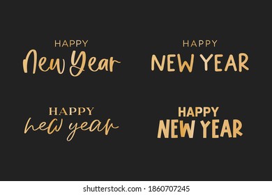 Feliz Año Nuevo Texto, Vector Holiday Texto Isolación Ilustración	