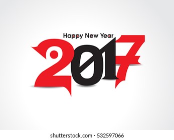 happy new year text background with red & black color vector illustration 