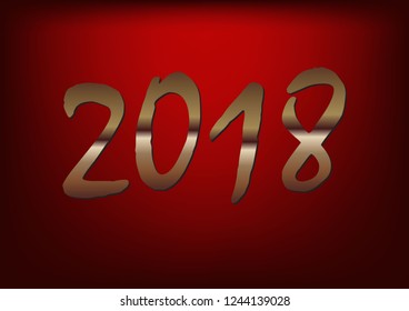 Happy New Year text design. Vector greeting illustration.