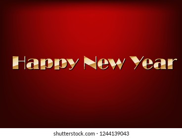 Happy New Year text design. Vector greeting illustration.