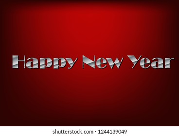 Happy New Year text design. Vector greeting illustration.