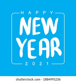Alles Gute zum Neujahrstext für Grußkarte, Kalender oder Design. 2021 Happy New Year Design Template. . Vektorgrafik